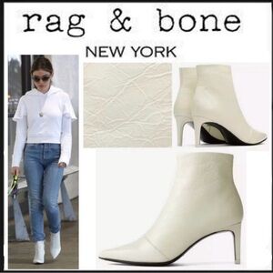 Rag & Bone Beha Leather White Ankle Boot Size 8.5